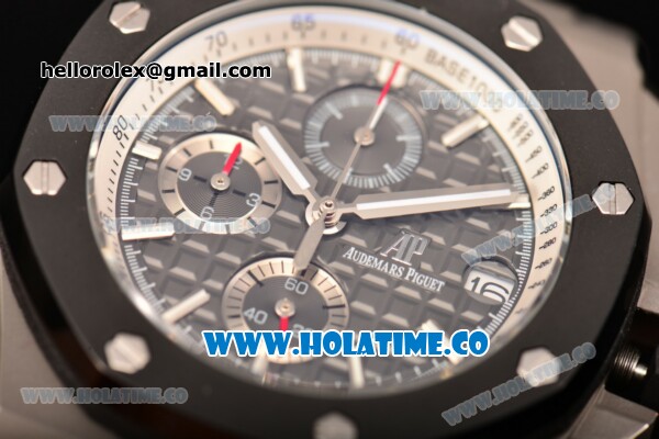 Audemars Piguet Royal Oak Offshore Chrono Miyota Quartz Steel Case with PVD Bezel Coffee Dial and White Stick Markers (EF) - Click Image to Close